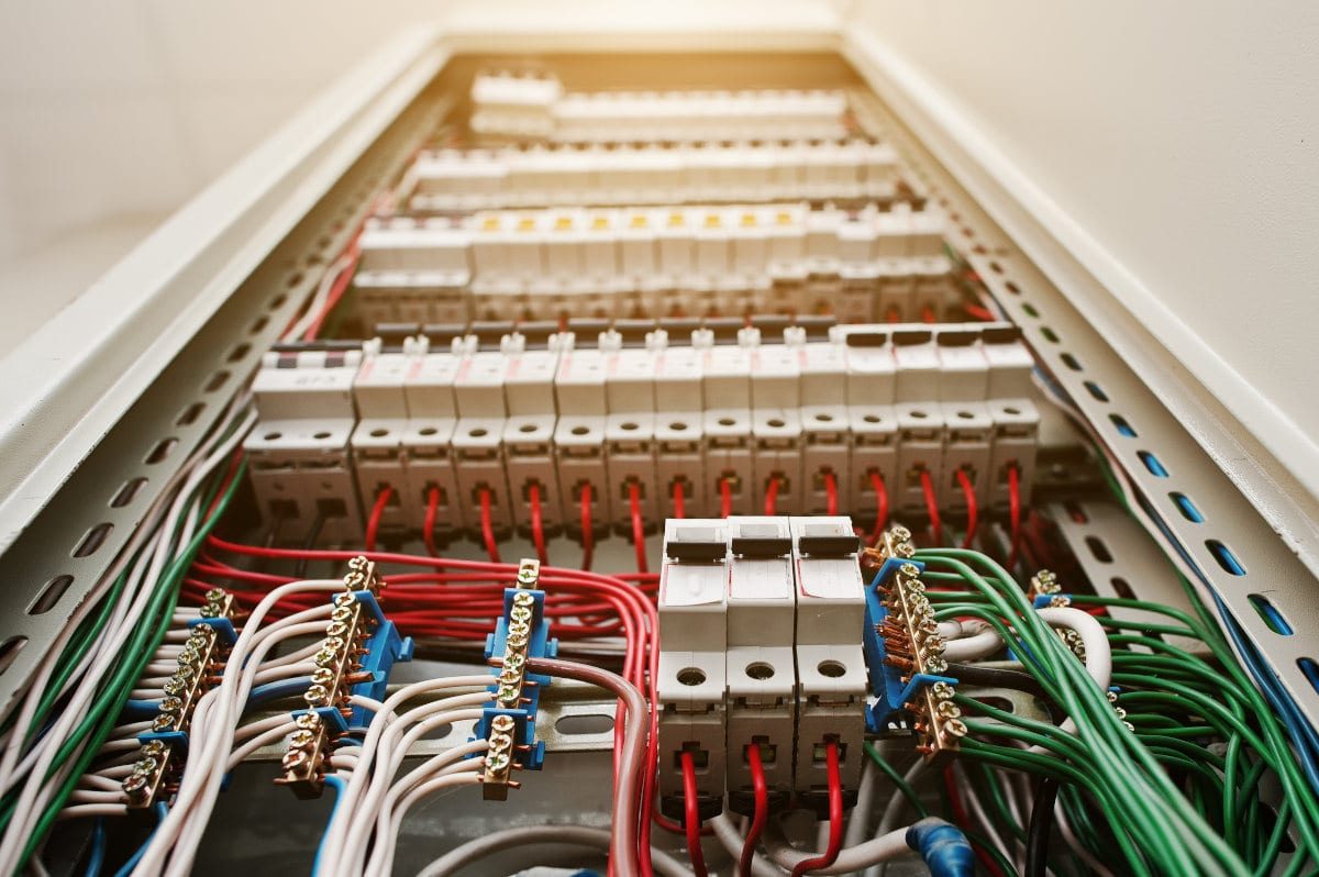 Industrial electrical distribution board installed and tested by SHAD Global
